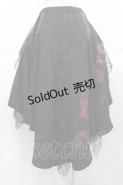 画像2: Qutie Frash / 龍プリントZIP蜘蛛の巣レーススカート  黒 I-25-11-18-073-QU-SK-SA-ZI