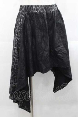 画像1: Qutie Frash / レオパードライン変形スカート  黒 I-25-11-18-074-QU-SK-SA-ZI