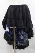 Qutie Frash / 扇柄フリル変形スカート  黒Ｘ青 I-25-11-18-075-QU-SK-SA-ZI