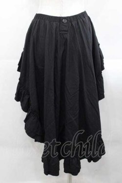 画像2: Qutie Frash / 扇柄フリル変形スカート  黒Ｘ青 I-25-11-18-075-QU-SK-SA-ZI