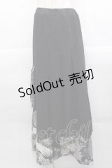 Qutie Frash / シフォンプリーツ重ねワイドパンツ  黒Ｘ白 I-25-11-18-080-QU-PA-SA-ZI