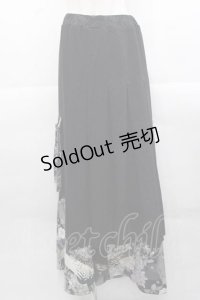 Qutie Frash / シフォンプリーツ重ねワイドパンツ  黒Ｘ白 I-25-11-18-080-QU-PA-SA-ZI