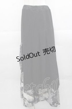 画像1: Qutie Frash / シフォンプリーツ重ねワイドパンツ  黒Ｘ白 I-25-11-18-080-QU-PA-SA-ZI