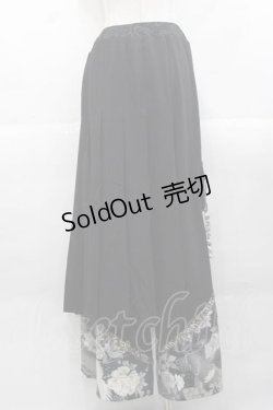 画像2: Qutie Frash / シフォンプリーツ重ねワイドパンツ  黒Ｘ白 I-25-11-18-080-QU-PA-SA-ZI