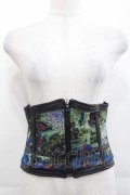 Qutie Frash / 3連ベルト和柄コルセット  黒Ｘ青 I-25-11-18-082-QU-TO-SA-ZI