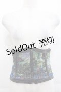 Qutie Frash / 3連ベルト和柄コルセット  黒Ｘ青 I-25-11-18-082-QU-TO-SA-ZI