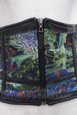 画像3: Qutie Frash / 3連ベルト和柄コルセット  黒Ｘ青 I-25-11-18-082-QU-TO-SA-ZI