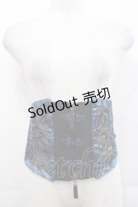 Qutie Frash / チャイナボタンリボンコルセット  黒Ｘ青 I-25-11-18-084-QU-TO-SA-ZI