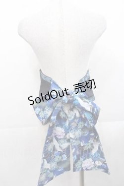 画像2: Qutie Frash / チャイナボタンリボンコルセット  黒Ｘ青 I-25-11-18-084-QU-TO-SA-ZI