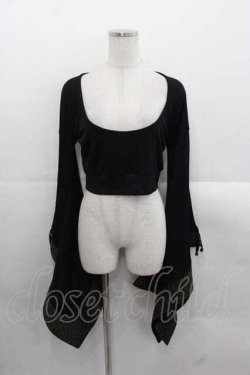 画像1: Qutie Frash / メッシュ切替着物袖トップス  黒Ｘブラウン I-25-11-18-016-QU-TO-SA-ZI