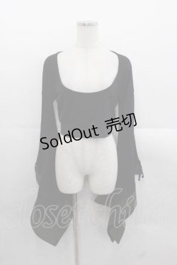 画像1: Qutie Frash / メッシュ切替着物袖トップス  黒Ｘブラウン I-25-11-18-016-QU-TO-SA-ZI