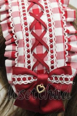 画像4: metamorphose / ヘッドドレス風カチューシャ(ギンガム)  赤Ｘ白 I-25-11-18-094-ME-AC-SA-ZI