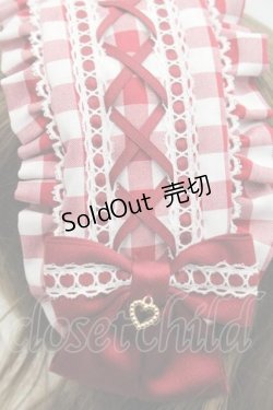 画像4: metamorphose / ヘッドドレス風カチューシャ(ギンガム)  赤Ｘ白 I-25-11-18-094-ME-AC-SA-ZI
