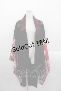 Qutie Frash / 着物袖カーディガン  黒Ｘピンク I-25-11-18-018-QU-TO-SA-ZI