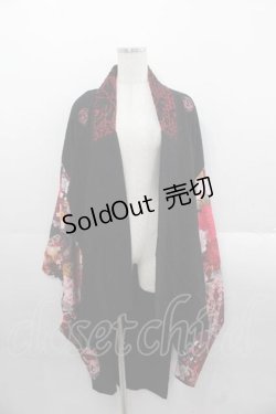 画像1: Qutie Frash / 着物袖カーディガン  黒Ｘピンク I-25-11-18-018-QU-TO-SA-ZI