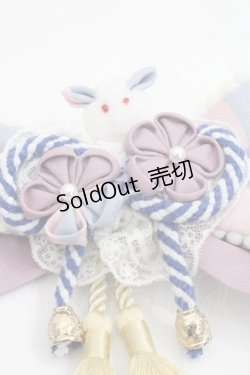 画像3: Cute.Q / うさぎ&つまみ細工リボンクリップ  サックス×ピンク I-25-11-18-101-EL-ZA-SA-ZI