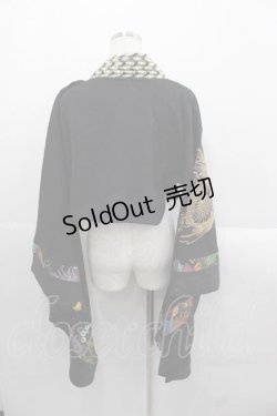 画像2: Qutie Frash / 着物ショートカーディガン  黒 I-25-11-18-019-QU-TO-SA-ZI