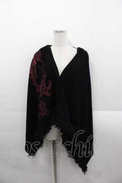 画像1: Qutie Frash / 龍プリントフードケープ  黒Ｘ赤 I-25-11-18-020-QU-JA-SA-ZI