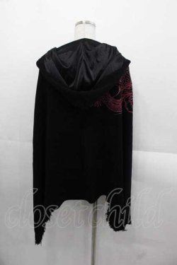 画像2: Qutie Frash / 龍プリントフードケープ  黒Ｘ赤 I-25-11-18-020-QU-JA-SA-ZI