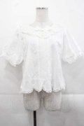 PINK HOUSE / バラレース衿半袖ブラウス  ホワイト I-25-11-18-023-LO-BL-SA-ZI