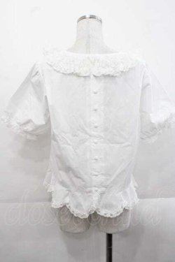 画像2: PINK HOUSE / バラレース衿半袖ブラウス  ホワイト I-25-11-18-023-LO-BL-SA-ZI