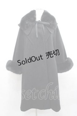 画像1: 白英工作室(BitterSweet)（海外ロリータブランド） / ファー襟袖コート S ブラック I-25-11-18-027-LO-CO-SA-ZI