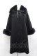 画像1: 白英工作室(BitterSweet)（海外ロリータブランド） / ファー襟袖コート S ブラック I-25-11-18-027-LO-CO-SA-ZI (1)