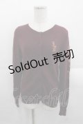 Jane Marple / 袖クラウン編み込みニットカーディガン M ボルドー I-25-11-18-005-JM-TO-SA-ZI