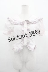 Ank Rouge / チェックフリルセーラー襟半袖ブラウス  ピンク I-25-11-24-005-CA-BL-SA-ZI