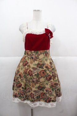 画像1: Angelic Pretty / 旧タグゴブランジャンパースカート  ボルドーＸブラウン I-25-11-24-048-AP-OP-SA-ZI