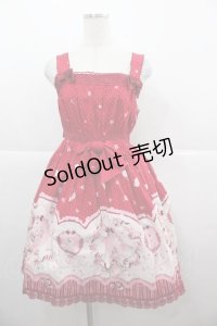 BABY,THE STARS SHINE BRIGHT / 青い鳥柄マドレーヌジャンパースカート  エンジ I-25-11-24-049-BA-OP-SA-ZI