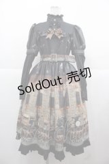 ALICE and the PIRATES / Fleeting moments〜月下の不思議な珈琲店〜柄ワンピース  黒 I-25-11-24-052-PA-OP-SA-ZI