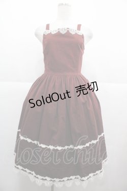 画像1: Innocent World / 胸元レースジャンパースカート  ブラウン I-25-11-24-054-IW-OP-SA-ZI