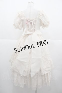 画像2: Amnesia(失 症)（海外ロリータブランド） / Handwriting Letter ショートスリーブワンピース 0 ベージュ I-25-11-24-055-LO-OP-SA-ZI