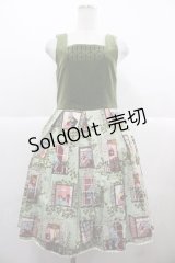 Shirley Temple / 窓柄ジャンパースカート 160CM グリーン I-25-11-24-056-ET-OP-SA-ZI