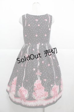 画像2: Emily Temple cute / ROSEブーケノースリーブワンピース  黒Ｘピンク I-25-11-24-058-ET-OP-SA-ZI