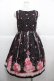 画像2: Emily Temple cute / ROSEブーケノースリーブワンピース  黒Ｘピンク I-25-11-24-058-ET-OP-SA-ZI (2)
