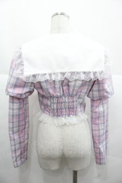 画像2: Ank Rouge / チェックプリンセススリーブトップス  ピンクチェック I-25-11-24-006-CA-TO-SA-ZI