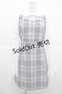 Ank Rouge / モノグラムロゴひめそでワンピース  ブルー I-25-11-24-061-CA-OP-SA-ZI