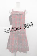 Jamieエーエヌケー / タータンチェックダブルベルトキャミワンピース  赤チェック I-25-11-24-062-LO-OP-SA-ZI