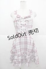 Princess Melody / チェックフリルジャンパースカート  ピンクチェック I-25-11-24-064-EL-OP-SA-ZI