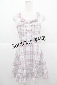 Princess Melody / チェックフリルジャンパースカート  ピンクチェック I-25-11-24-064-EL-OP-SA-ZI