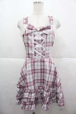 画像1: Princess Melody / チェックフリルジャンパースカート  ピンクチェック I-25-11-24-064-EL-OP-SA-ZI