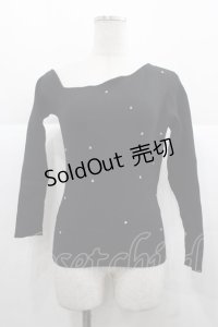 Ank Rouge / ストーンニットトップス  黒Ｘシルバー I-25-11-24-007-CA-TO-SA-ZI