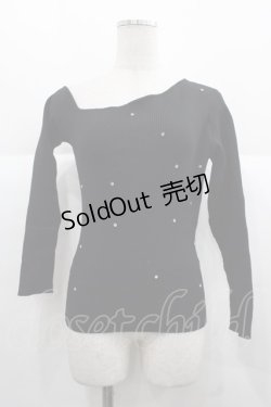 画像1: Ank Rouge / ストーンニットトップス  黒Ｘシルバー I-25-11-24-007-CA-TO-SA-ZI