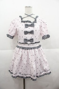 画像1: Ank Rouge / ハートドットＸ千鳥セットアップ  ピンクＸ黒 I-25-11-24-072-CA-PA-SA-ZI