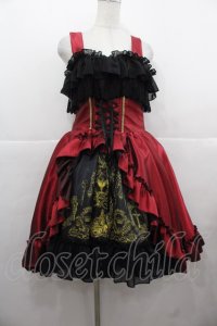 ATELIER PIERROT / Secret Chamber Corset 　ジャンパースカート 1 黒Ｘ赤 I-25-11-24-074-EL-OP-SA-ZI