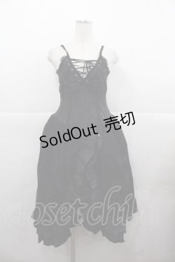画像1: Qutie Frash / 蜘蛛の巣レースロングキャミワンピース  黒 I-25-11-24-075-QU-OP-SA-ZI