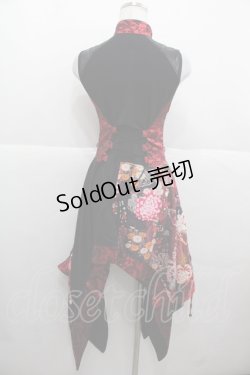 画像2: Qutie Frash / チャイナボタン龍プリントチュニック  赤Ｘ黒 I-25-11-24-076-QU-TO-SA-ZI