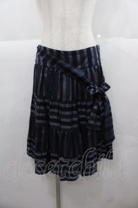 Jane Marple / レジメンタル切替スカート  ネイビー I-25-11-24-077-JM-SK-SA-ZI